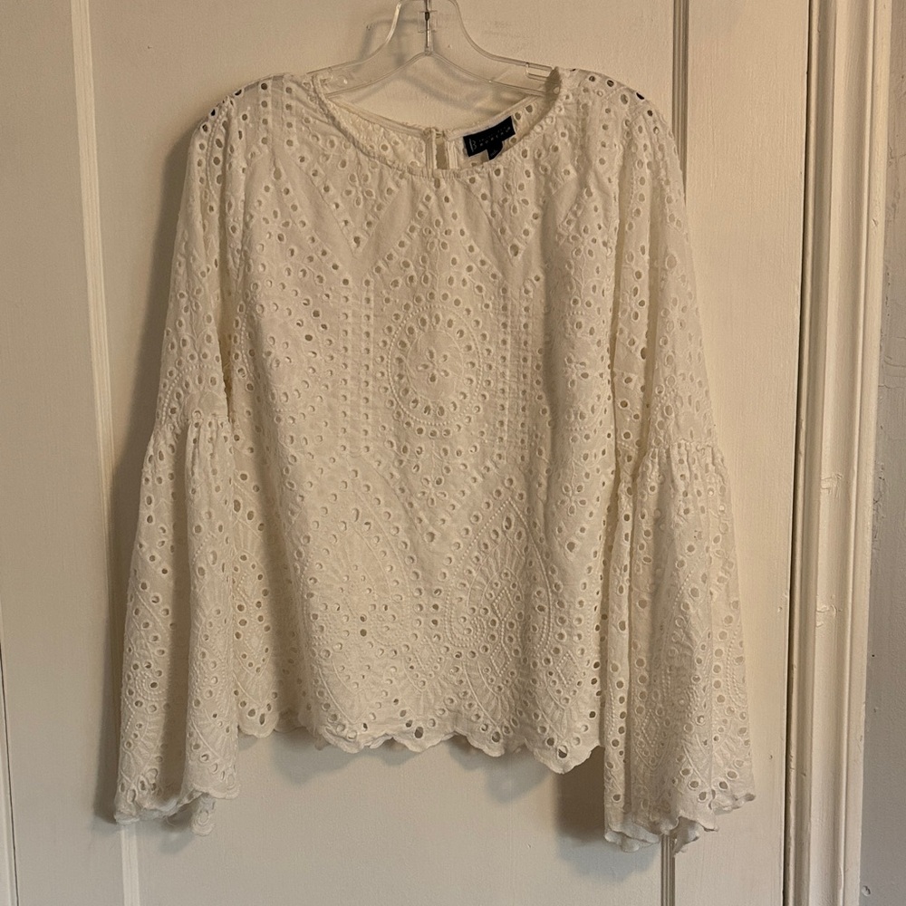 White Eyelet Lace Blouse